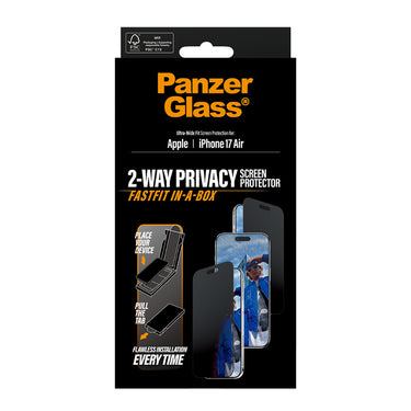 PanzerGlass Privacy Ulte Wide Fit Screen Protector with Fastfit in-a-box for iPhone Air